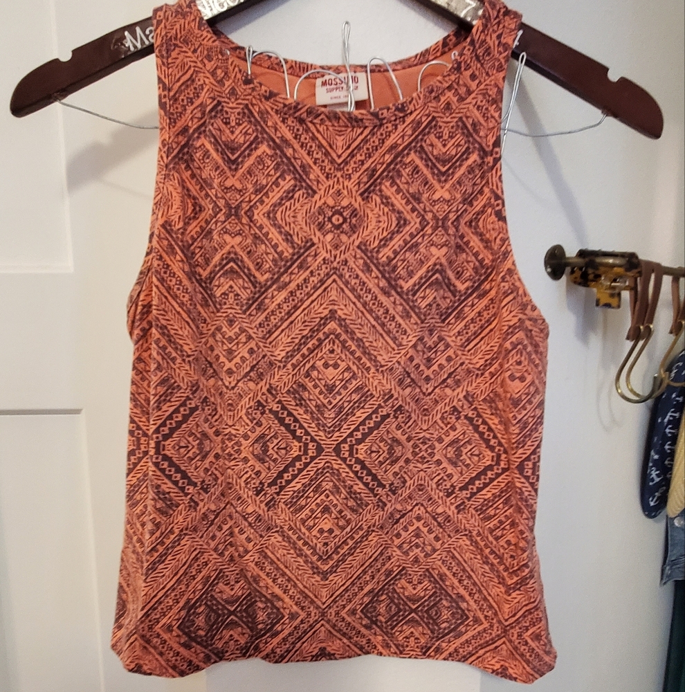 Coral print crop top